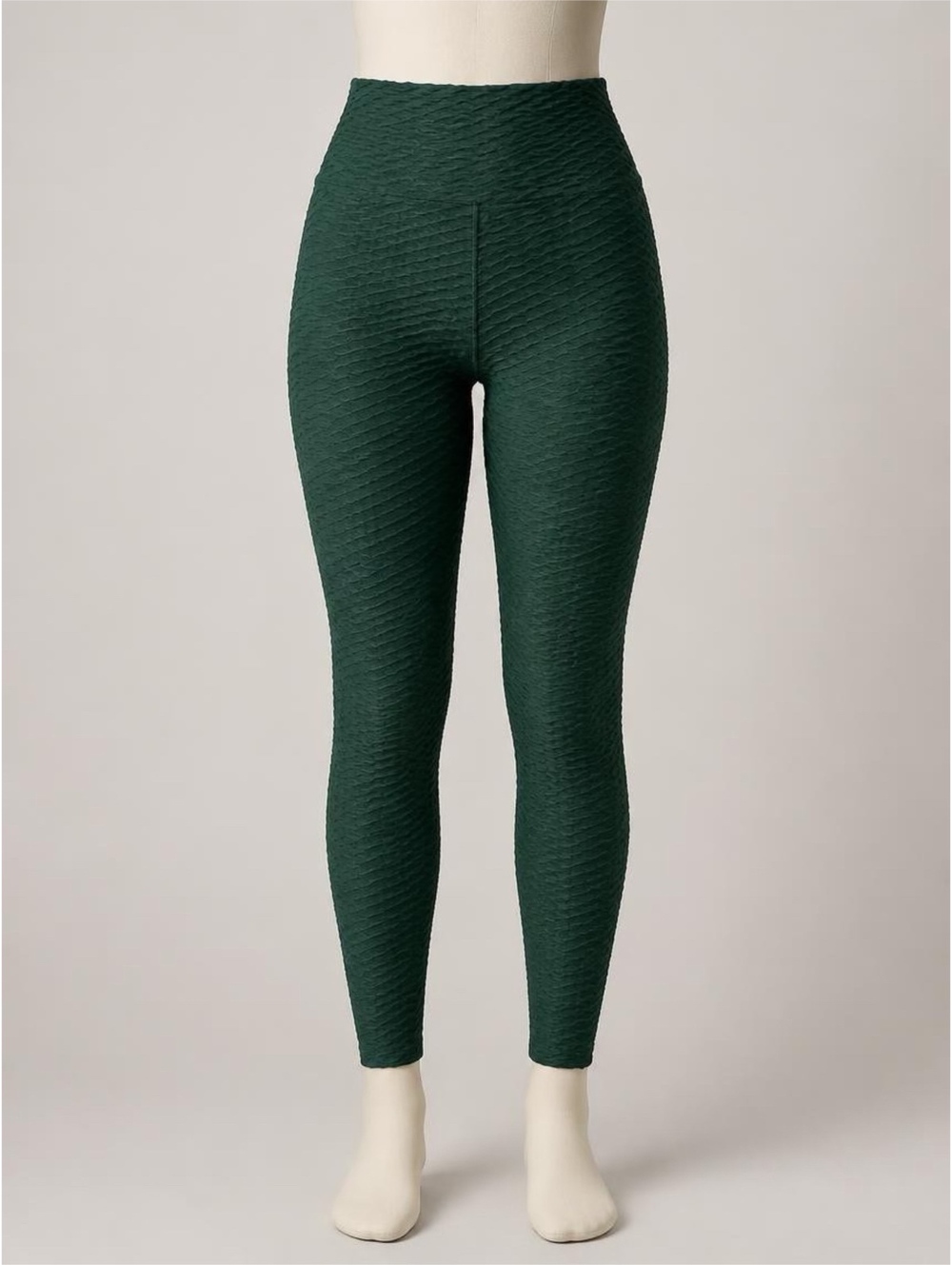 Booty by Brabants Women's Dark Green Croco Skin Textured Leggings OS